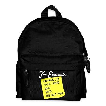 Shopping list all too expensive - Kids' Backpack - black - Front