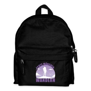Wandern Mädchen Hobby Wanderung Berge Geschenk - Kinder Rucksack - Schwarz - Vorne
