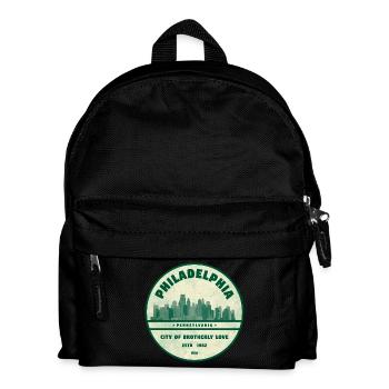 Philadelphia Skyline Vintage Abzeichen - Kinder Rucksack - Schwarz - Vorne