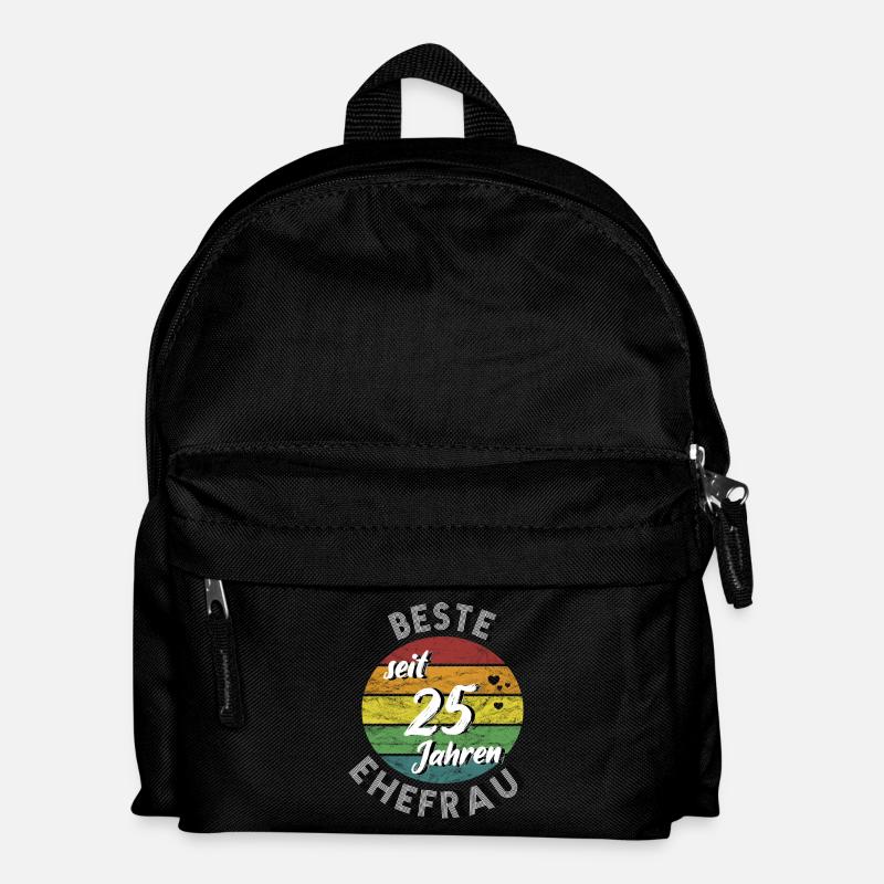 beste Ehefrau seit 25 Jahren Silberhochzeit retro - Kinder Rucksack - Schwarz