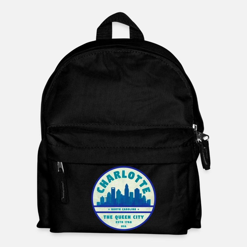 Charlotte Skyline Queen City - Kinder Rucksack - Schwarz