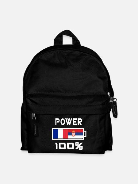 Serbien und Frankreich Power 100% - Kinder Rucksack - Schwarz