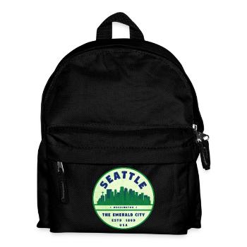 Emerald City Seattle Vintage Badge - Kinder Rucksack - Schwarz - Vorne