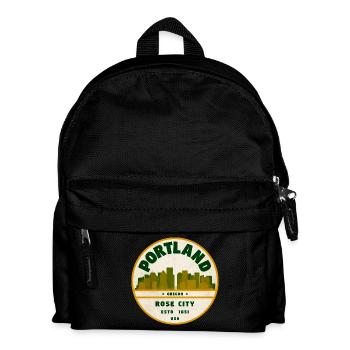 Portland Rose City Vintage Badge - Kids' Backpack - black - Front