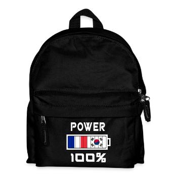 South Korea and France Power 100% - Kids' Backpack - black - Front