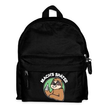 Faul Tier Säugetier Faultier Statement Urwald - Kinder Rucksack - Schwarz - Vorne