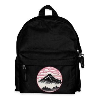 Paysage Japonais | Montagne, ciel et forêt - Sac à dos Enfant - noir - Devant