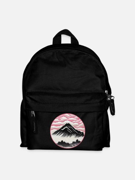 Japanese Landscape | Mountain, sky and forest - Kids' Backpack - black
