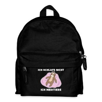 Schlafen Faul Statement Langschläfer Faultier Tier - Kinder Rucksack - Schwarz - Vorne