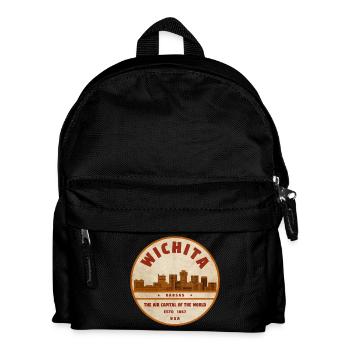Emblème rétro de la capitale aérienne de Wichita - Sac à dos Enfant - noir - Devant