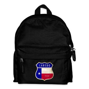 Laredo Texas Wappen Flaggen Design - Kinder Rucksack - Schwarz - Vorne