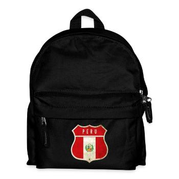 Peru Wappen Flaggen Design - Kinder Rucksack - Schwarz - Vorne