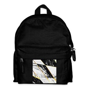 Marmor Schwarz Weiß Gold Mosaik Geometrisch - Kinder Rucksack - Schwarz - Vorne