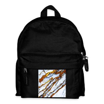 white marble meets gold - Kids' Backpack - black - Front