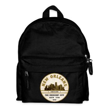 Badge vintage de la Skyline de la Nouvelle-Orléans - Sac à dos Enfant - noir - Devant