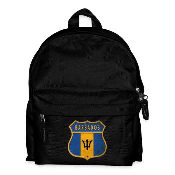 Barbados coat of arms flag design - Kids' Backpack - black - Front