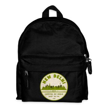 New Delhi Skyline Vintage Siegel - Kinder Rucksack - Schwarz - Vorne