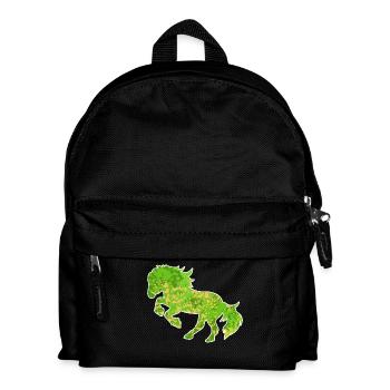 Galopp Pferde Islandpferde Pferdeliebe Trab - Kinder Rucksack - Schwarz - Vorne
