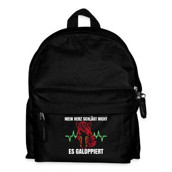 Cool Haflinger Islandpferde Galopp Statement - Kinder Rucksack - Schwarz - Vorne