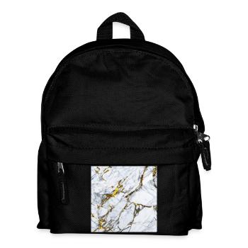 Marble White Gold Texture - Kids' Backpack - black - Front