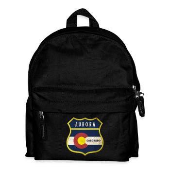 Aurora Colorado Wappen Design - Kinder Rucksack - Schwarz - Vorne