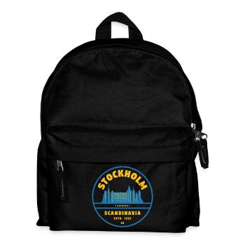 Insigne de la Skyline de Stockholm Bleu Jaune - Sac à dos Enfant - noir - Devant