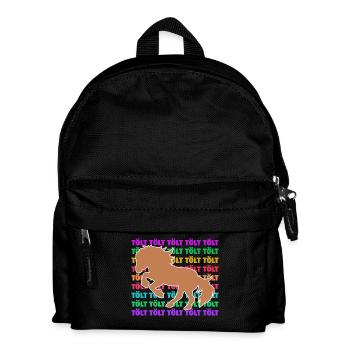 Islandpferde Tölt Spruch Pferde Pferdeliebe - Kinder Rucksack - Schwarz - Vorne