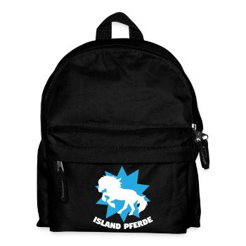 Islandpferde Tölt Galopp Trab Pferde Spruch Pferde - Kinder Rucksack - Schwarz - Vorne