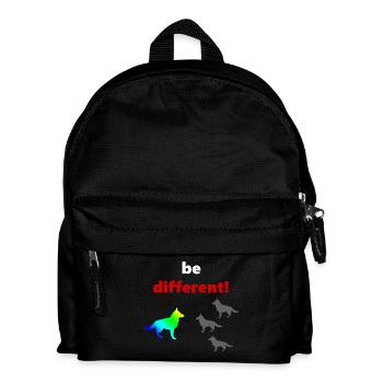 tolle Hundesprüche, Be Different - Kinder Rucksack - Schwarz - Vorne