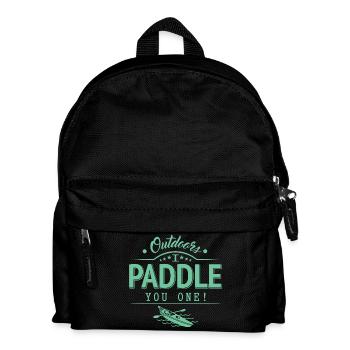 Draußen Paddele ich dir eins - Kinder Rucksack - Schwarz - Vorne