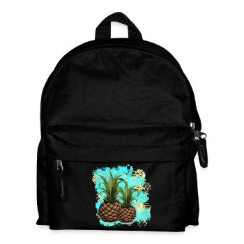 tolle früchte grafik, Ananas Motiv, beliebte Küche - Kinder Rucksack - Schwarz - Vorne
