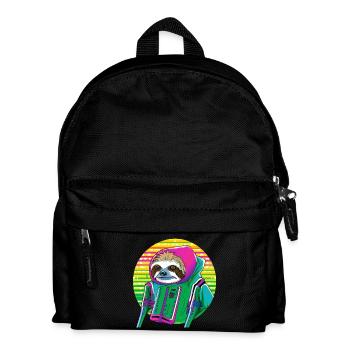 Cyber Punk Sloth - Ukiyo-e Stil. - Kinder Rucksack - Schwarz - Vorne