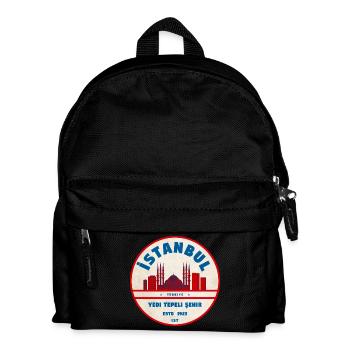 Istanbul Yeditepe Skyline Vintage - Kinder Rucksack - Schwarz - Vorne