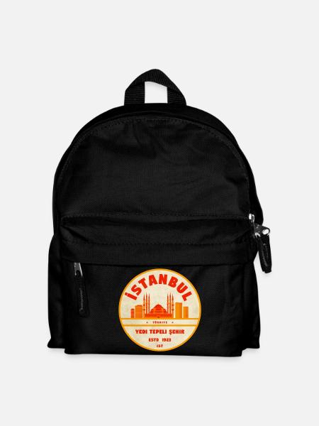 Istanbul Skyline Retro-Abzeichen - Kinder Rucksack - Schwarz