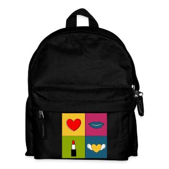 Heart Colorful Pattern Heart Pattern Gift Heart Pattern - Kids' Backpack - black - Front