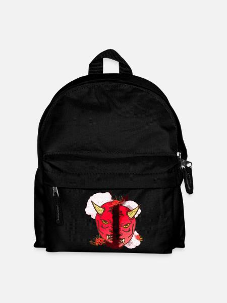 spinnen lilien, oni maske hälften - Kinder Rucksack - Schwarz