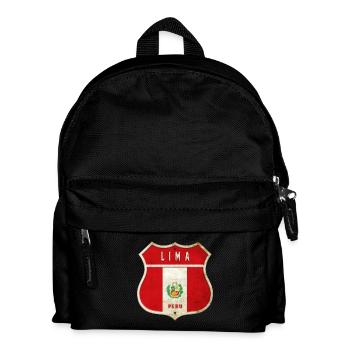Lima Peru Wappen Flaggen Design - Kinder Rucksack - Schwarz - Vorne