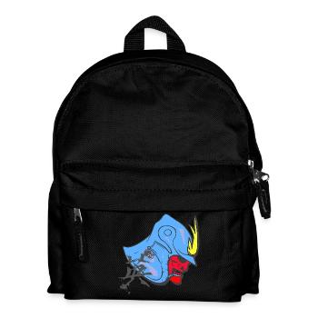 kanjizeichen „Mut“, Samureihelm - Kinder Rucksack - Schwarz - Vorne