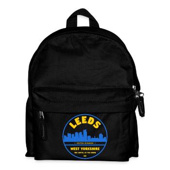 Leeds Skyline Stadtlogo West Yorkshire - Kinder Rucksack - Schwarz - Vorne