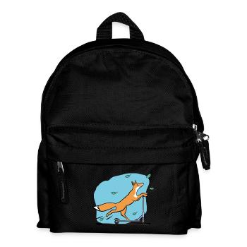 Renard avec scooter - Sac à dos Enfant - noir - Devant