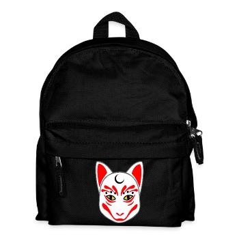 japanische outfits unisex, kitsune maske - Kinder Rucksack - Schwarz - Vorne