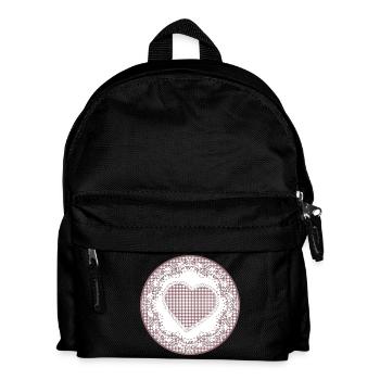 Nostalgia cake tip label in dusky pink with heart - Kids' Backpack - black - Front