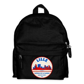 Insigne rétro de la Skyline de Lille - Sac à dos Enfant - noir - Devant