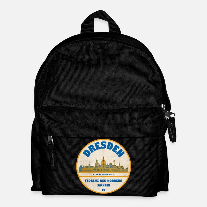 Dresden Skyline Vintage-Label - Kinder Rucksack - Schwarz
