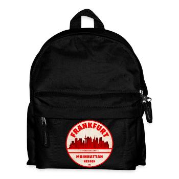 Mainhattan Skyline Retro Aufdruck - Kinder Rucksack - Schwarz - Vorne