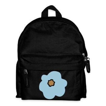Blume Flower Power skandinavisch Kinder Blüte blau - Kinder Rucksack - Schwarz - Vorne