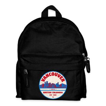 Vancouver Skyline Retro Badge Canada - Kids' Backpack - black - Front