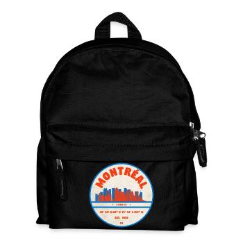 Montréal Canada Skyline Emblem Design - Kids' Backpack - black - Front