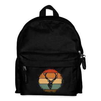 Hirsch - Kinder Rucksack - Schwarz - Vorne