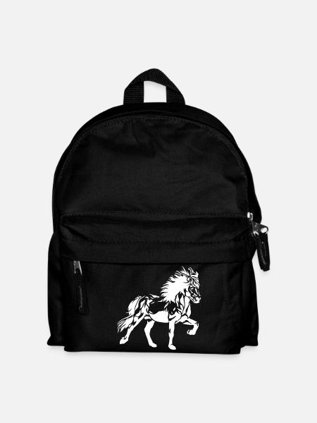 Edles Islandpferd im Tölt Damen Mädchen Kinder Isi - Kinder Rucksack - Schwarz